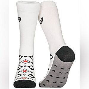 Uncommon Pair Colorful Red Hearts Patterned Crew Socks Kidcore